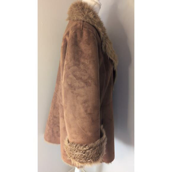 Penny Lane boho western Y2k faux fur suede long coat - Picture 4 of 12